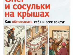 Опасность скопления снега и наледи на кровлях зданий - рекомендации для населения