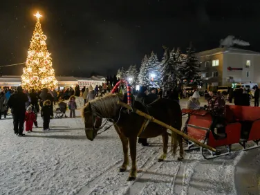 Огни на главной новой новогодней елке Семенова