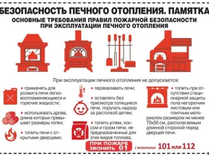 Правила пожарной безопасности при эксплуатации отопительных приборов.