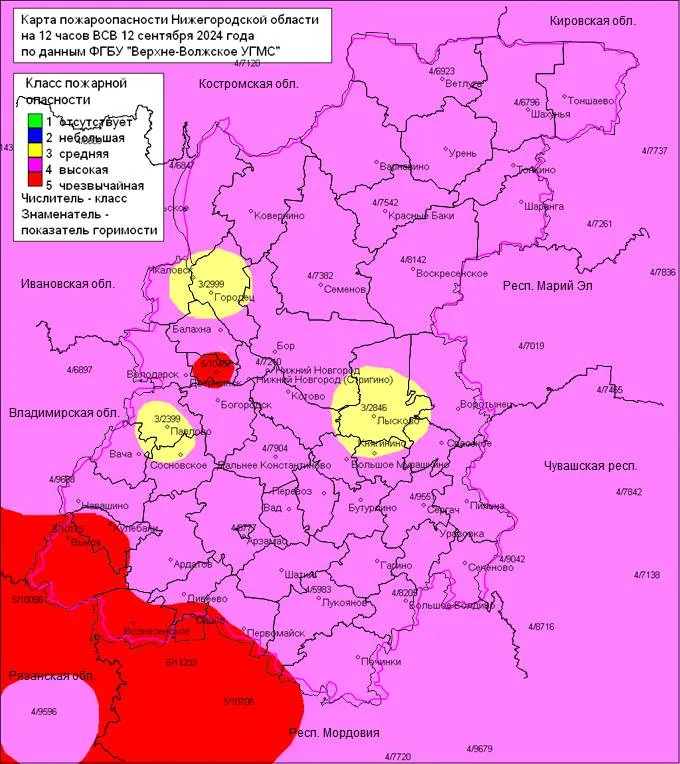 Лесопожарная обстановка на территории городского округа Семеновский